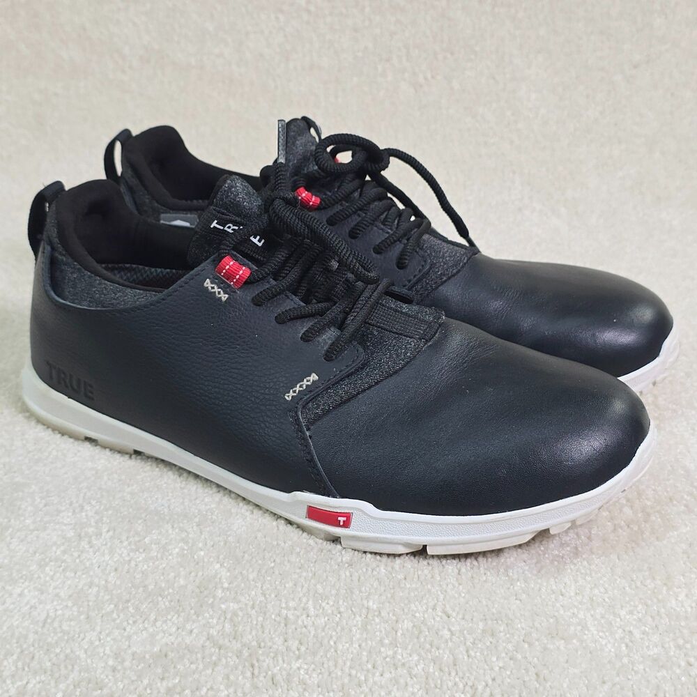 TRUE linkswear Original 1.2 Black Leather Golf Shoes Sneakers Men Size 9